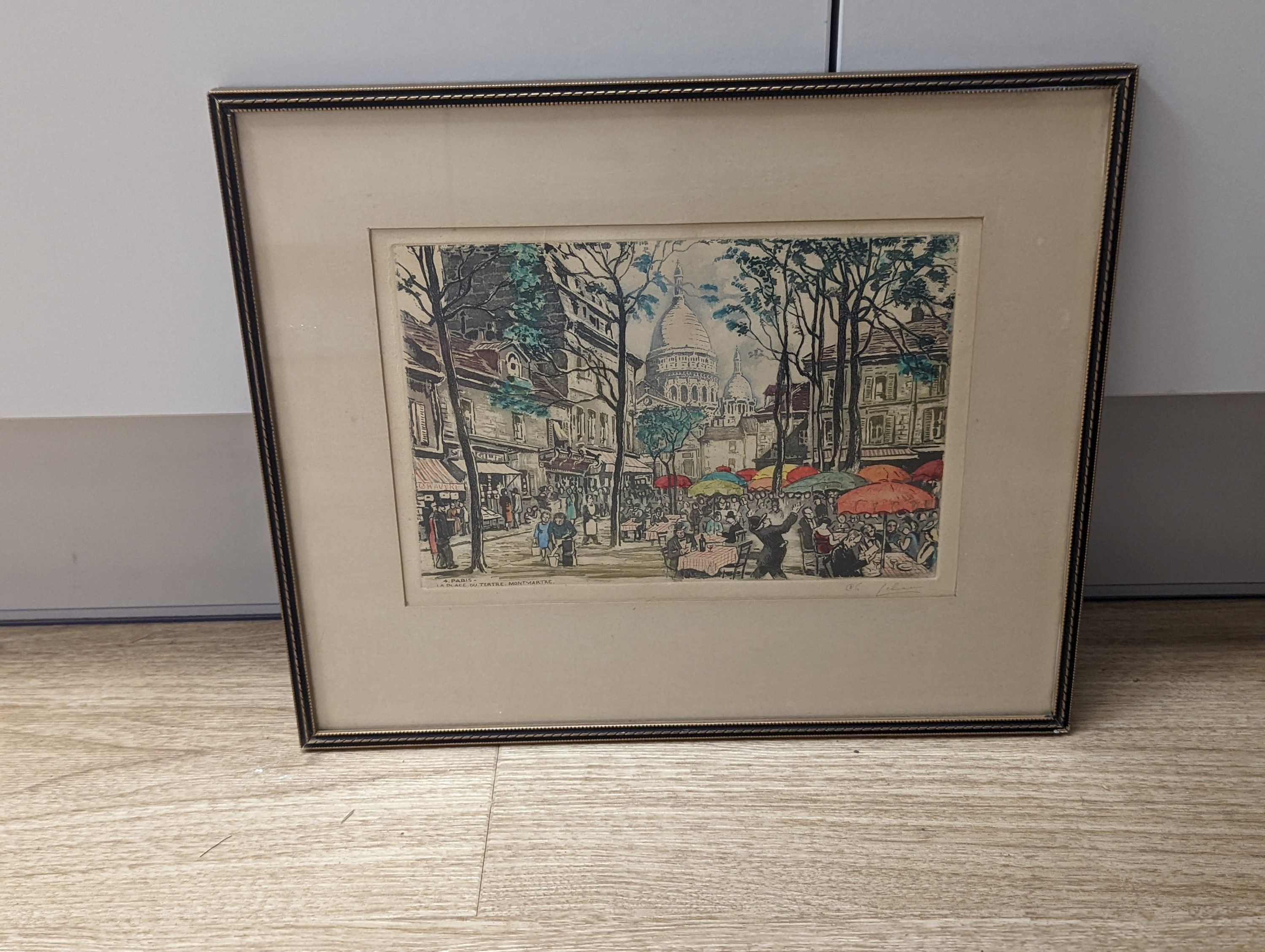Chris Lebeau (1878-1945), etching, ‘La Place Du Tertre! Montmatre’, early / mid 20th century, signed, 14 x 21.5cm